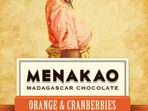 CHOCOLAT NOIR (63% CACAO MIN) – ÉCORCES D’ORANGE ET CRANBERRIES 75g